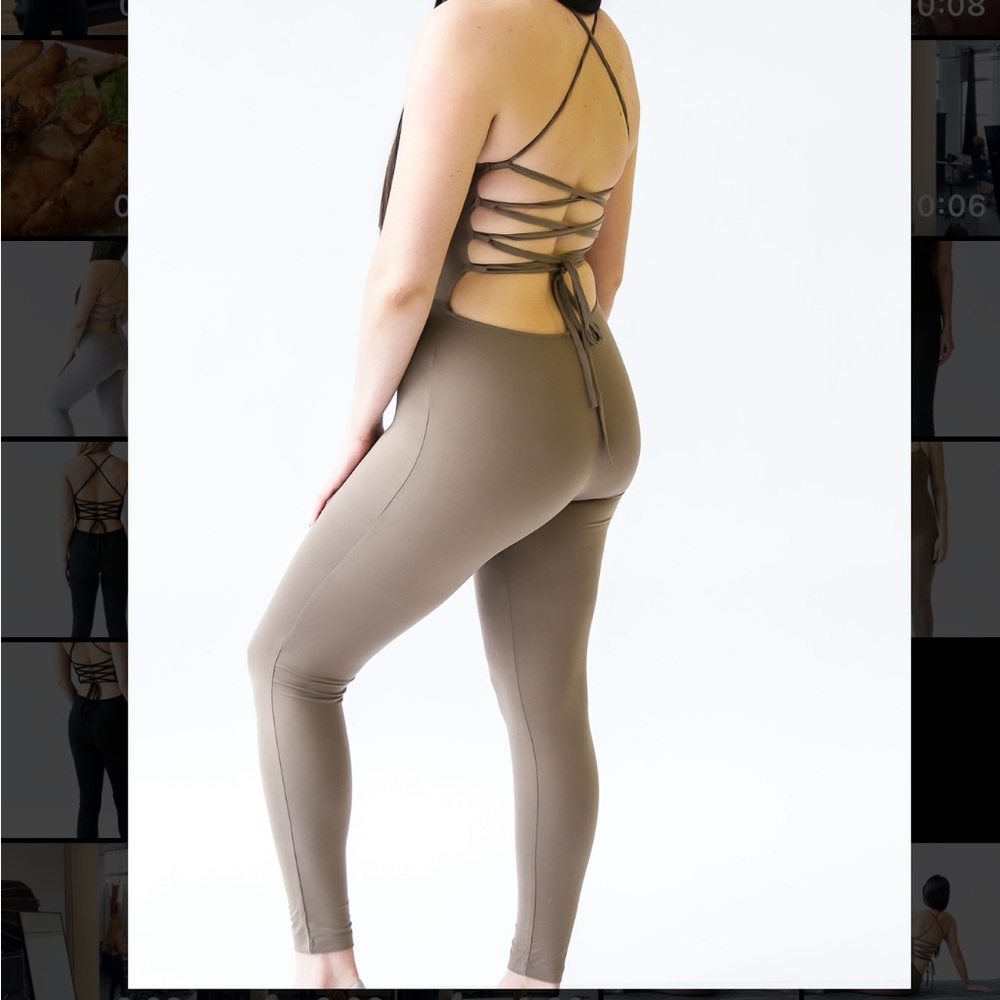 Nutmeg Criss-cross open back bodycon jumpsuit